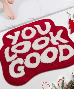 You Look Good Bath Mat – Green Bathroom Rug, Funny & Cute Design