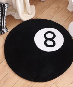 8-Ball Billiards Decorative Rug – Sports Themed Rug for Bedroom, Living Room Decor