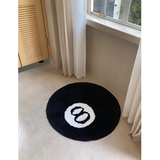 8-Ball Billiards Decorative Rug – Sports Themed Rug for Bedroom, Living Room Decor