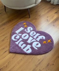 Self Love Club Rug – Inspirational Tufted Rug for Bedroom, Living Room, and Home Decor