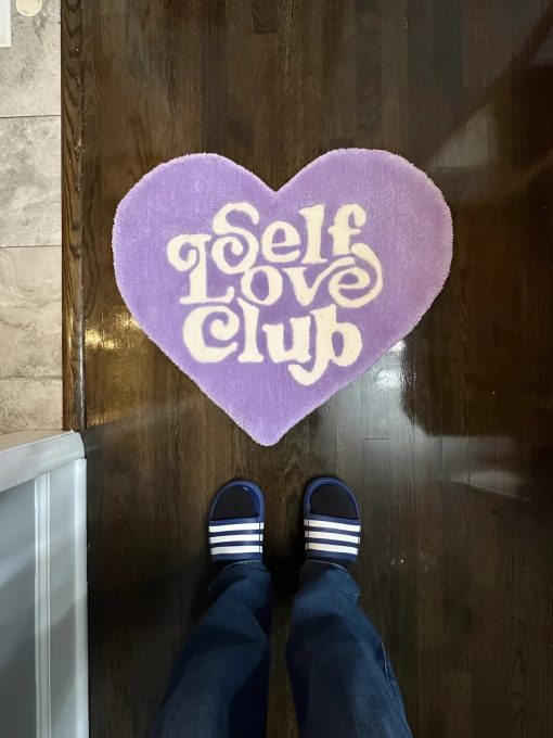 Self Love Club Rug – Inspirational Tufted Rug for Bedroom, Living Room, and Home Decor