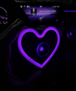 Multishape LED Neon Sign – Heart, Broken Heart & Star Designs for Car & Bedroom Decor, USB/Battery Night Light with Pedestal, Perfect Gift for Women