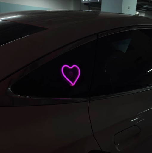 Multishape LED Neon Sign – Heart, Broken Heart & Star Designs for Car & Bedroom Decor, USB/Battery Night Light with Pedestal, Perfect Gift for Women