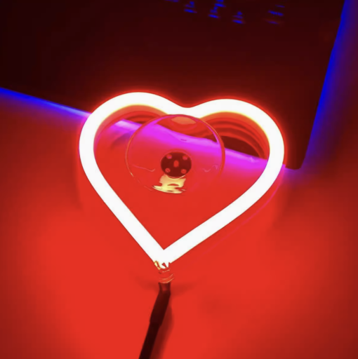 Multishape LED Neon Sign – Heart, Broken Heart & Star Designs for Car & Bedroom Decor, USB/Battery Night Light with Pedestal, Perfect Gift for Women