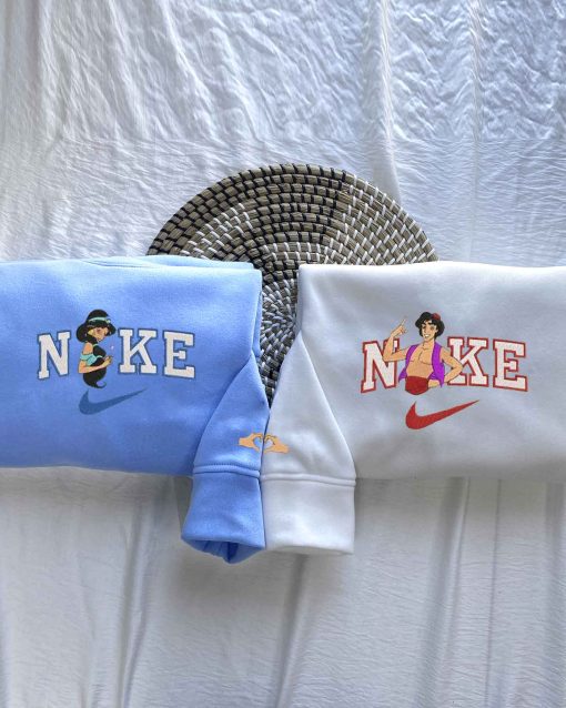 Couple Stitch And Angel Embroidery Sweatshirt