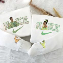 Couple Stitch And Angel Embroidery Shirt
