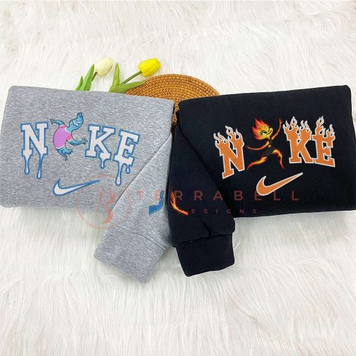 Couple Stitch And Angel Embroidery Sweatshirt