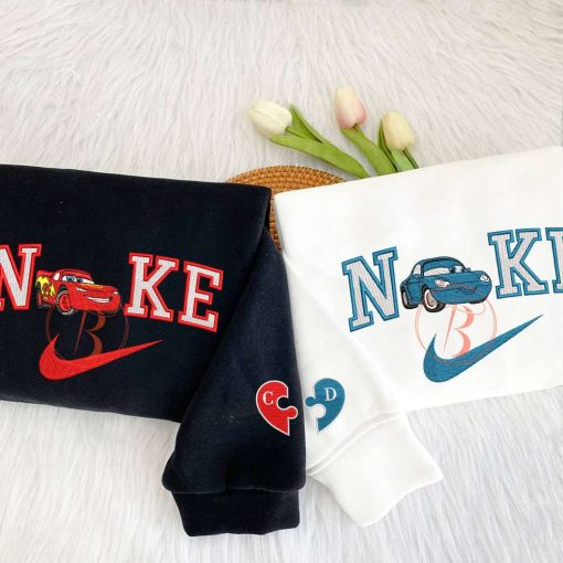 Couple Stitch And Angel Embroidery Sweatshirt