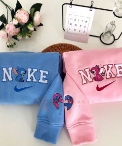 Couple Stitch And Angel Embroidery Sweatshirt